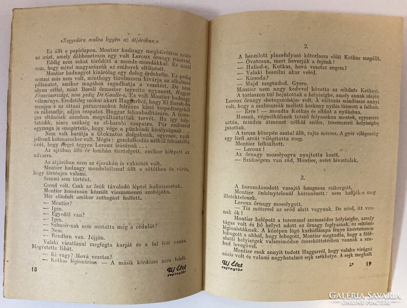 J. W. Pendexter: A haggari erőd. Új Élet regénytár, 1941 - ritka antik ponyva kiadvány