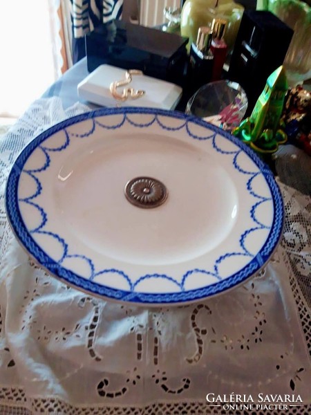 Copeland  Tivadar antik porcelán tortatál fém talpon
