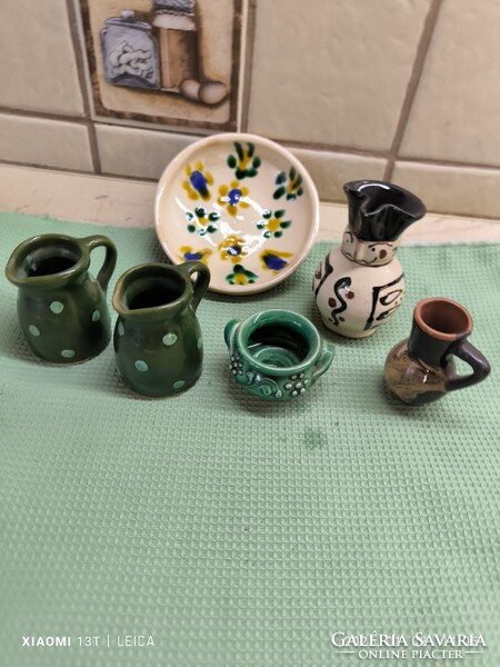 Retro, mini kerámia gyüjtemény eladó! Kanna, Miska kancsó, csupor, kis tál eladó!