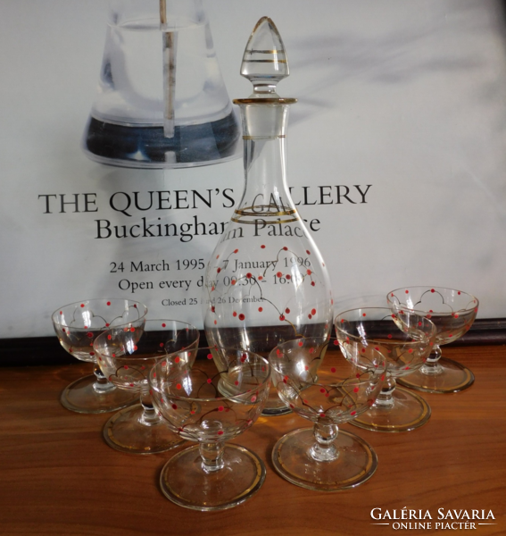 Parádi pöttyös likőrös készlet