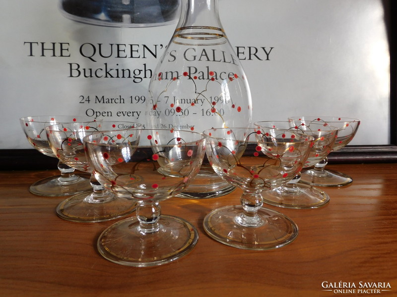 Parádi pöttyös likőrös készlet