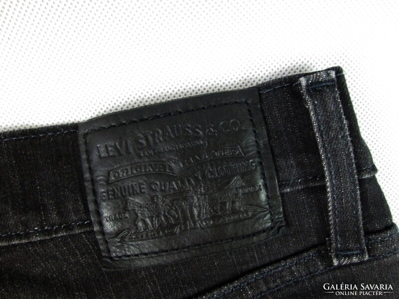 EREDETI LEVIS MILE HIGH SUPER SKINNY (W27 / L30) NŐI FEKETE SZTRECCSES FARMER