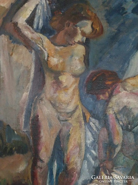 Kelemen Emil (1895-1975) - Fürdés után - nagybányai festmény