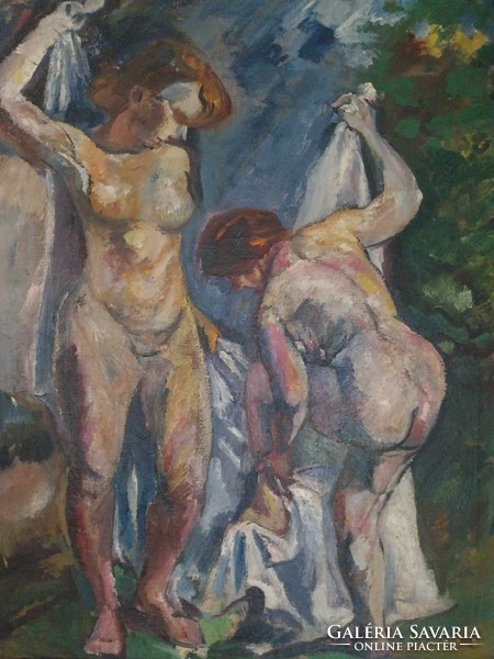 Kelemen Emil (1895-1975) - Fürdés után - nagybányai festmény