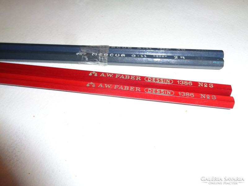 Grafit ceruzák a 60 as évekből   A W  Faber  / Dessin / 1386 N o 3 . 2 db. és Merkur  G-11 BB....2db