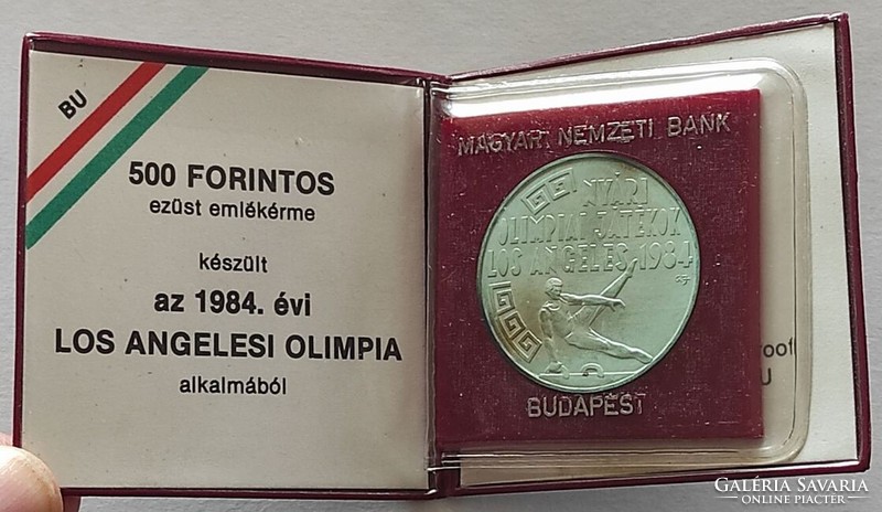 1984 500 Forint Los Angeles nyári olimpia BU MNB tokban tanúsítvánnyal