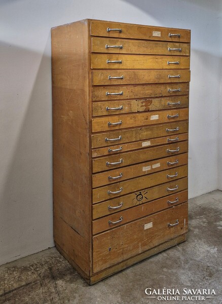 Fiókos műhelyszekrény retró, vintage indusztriál, ipari design