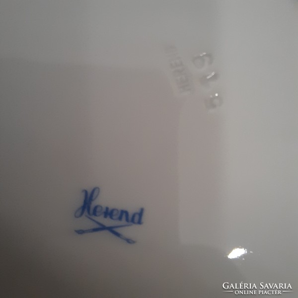 Herendi hecsedli, csipkebogyó mintás porcelán süteményes készlet