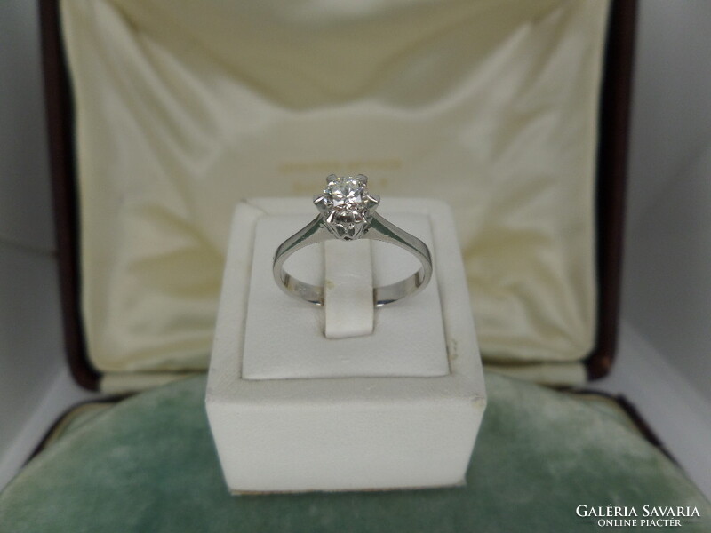 Fehérarany brilles szoliter gyűrű cca 0.28 ct