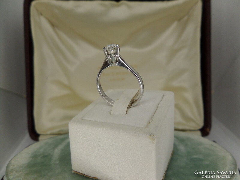 Fehérarany brilles szoliter gyűrű cca 0.28 ct