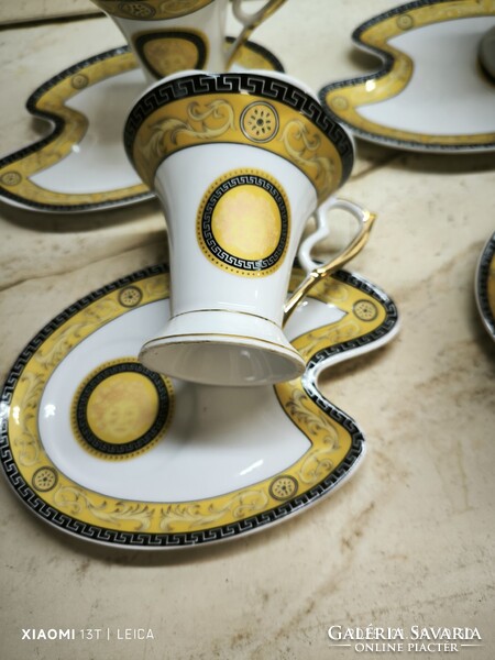 Porcelán reggeliző szett eladó! Capuccinó pohár alátéttel 5 db eladó!