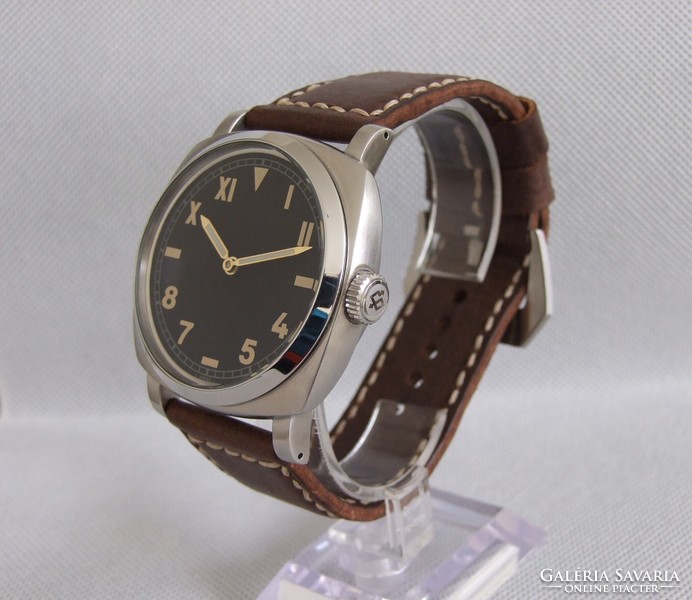 Gyönyörű ROLEX egyedi zsebóra beépítés Panerai stílusú 47 mm-es acél tokban!