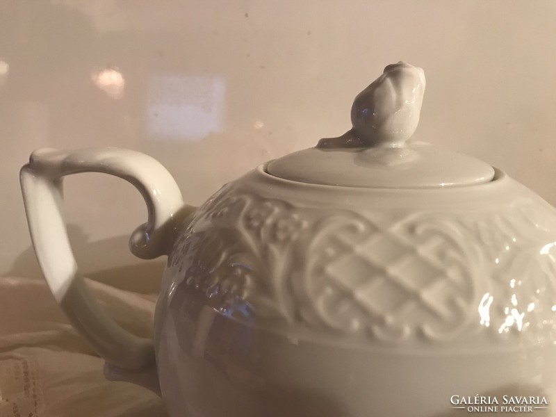 PORCELÁN - TÁL + KANNA - 32 x 18 x 16 cm - 22 x 15 x 13 cm - RÉGI - OSZTRÁK  - GYÖNYÖRŰ - HIBÁTLAN