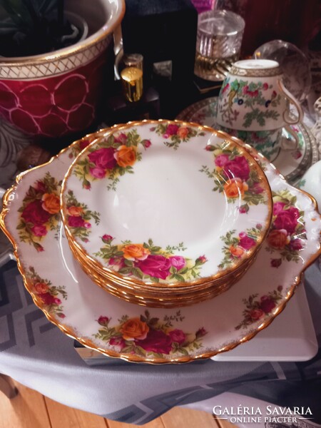 Royal Albert  Old Country Roses  porcelán sütis készlet