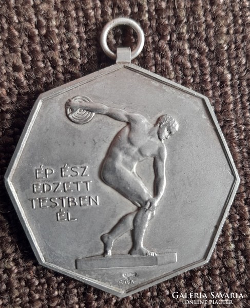 Nyíregyházi Torna és Vívó Egyesület II.díj 40,6mm . Ag ezüst. 21,4gramm