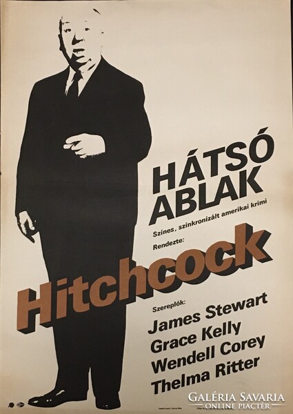 HITCHCOCK - HÁTSÓ ABLAK !!! E R E D E T I 1954 (1984) !!! Mozi Film Plakát Poszter G- !!!