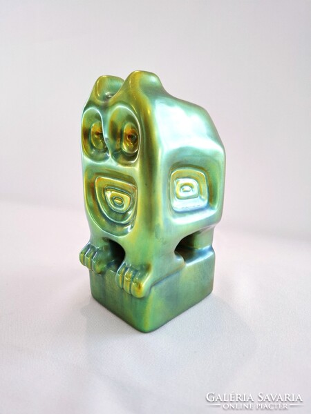 Zsolnay Eozin Art-Deco nagy bagoly