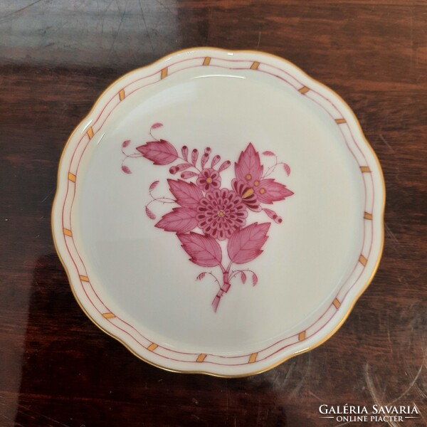 Herendi pur-pur Apponyi mintás porcelán pohár alátét