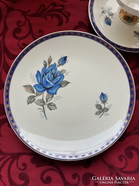 Mesés Z&Co Tirschenreuth rózsás reggeliző szett, trió, cca. 1950