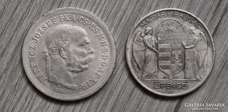 2db replika érme egyben! 5 korona és 5 pengő!