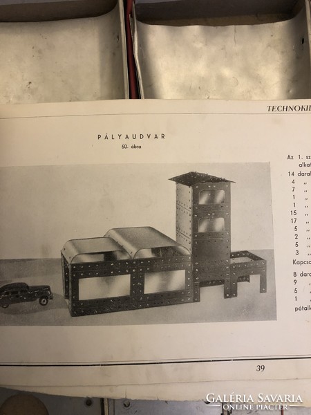 Technokid fémépítő játék, katalógussal, dobozban