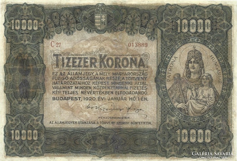 10000 korona 1920 restaurált 1.