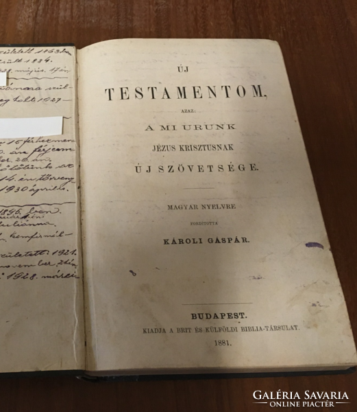 Károli Gáspár Új testamentom 1881.