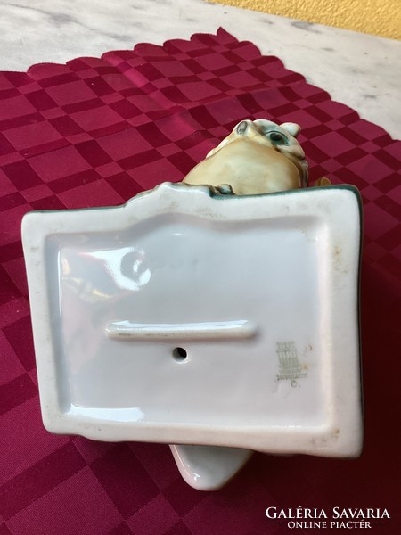 Zsolnay porcelán bölcs bagoly 16 cm.