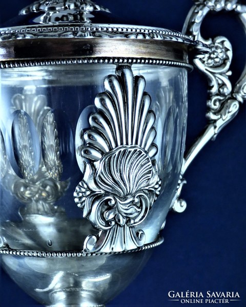 ÁLOMSZÉP, ﻿ANTIK, EZÜST CUKORTARTÓ, PÁRIZS, CA. 1840!!!