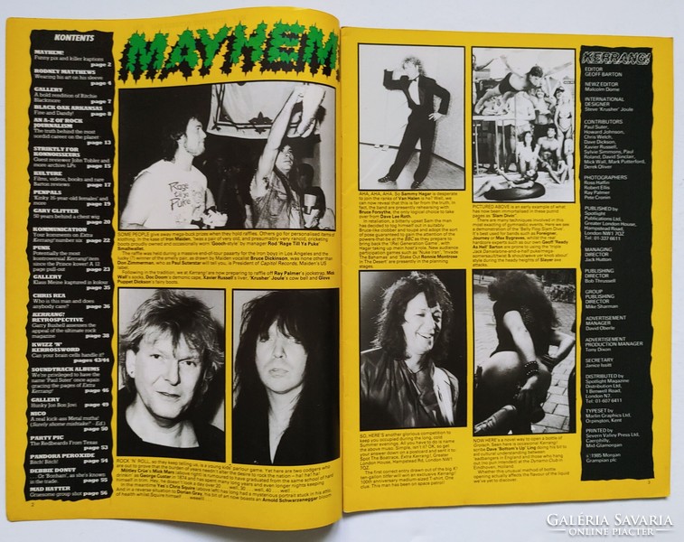 Extra Kerrang 1985/7 Billy Idol Nico Black Oak Gary Glitter Chris Rea Madhatter Debbie Bonham Beards
