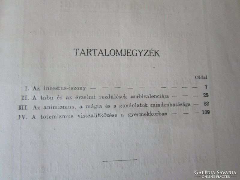 FREUD : TOTEM ÉS TABU vadnépek és neurotikusok lelki élete 1918 EXLIBRIS Dános Árpád KÖNYVTÁR