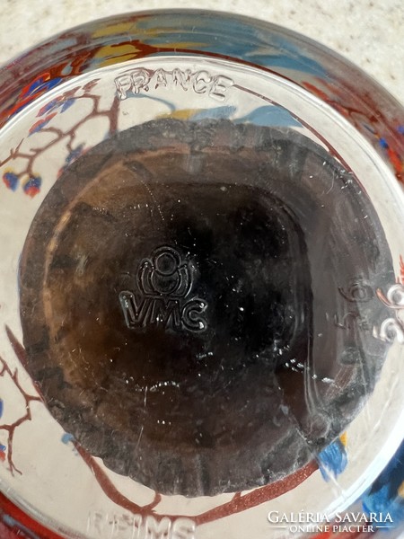 Francia-REIMS-VMC kristály madaras üveg pohár, sorszámozott,  jelölt, nagyon szép