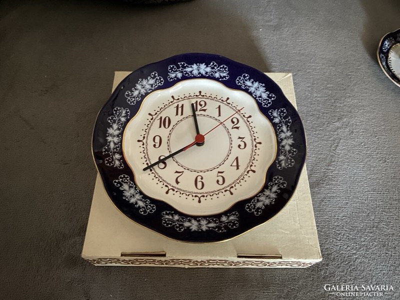 Zsolnay teás/ süteménykészlet , óra