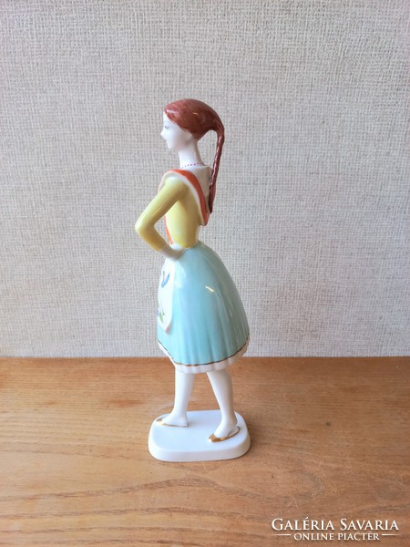 Nagyon ritka - Hollóházi bujáki táncos porcelán figura - ritka festéssel