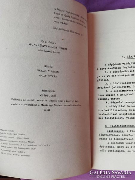 Chiorean Sándor Csépe Jenő. Gépjármű villamossági műszerész szakmai ismeretek. Műszaki könyvkiadó.
