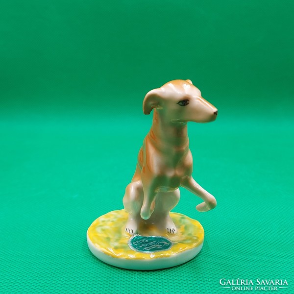 Retro  Kolozsvári Zsolnay/ Iris Cluj porcelán kutya figura