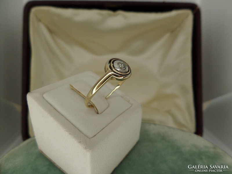 Art deco antik arany brill gyűrű, 60-as méret