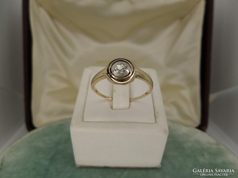 Art deco antik arany brill gyűrű, 60-as méret
