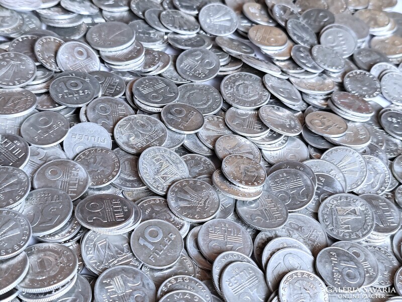 Fillér - Forint lot, 650 db, 10 - 20 - 50 Fillér - 1 Forint. Nagyrésze verdefényes.