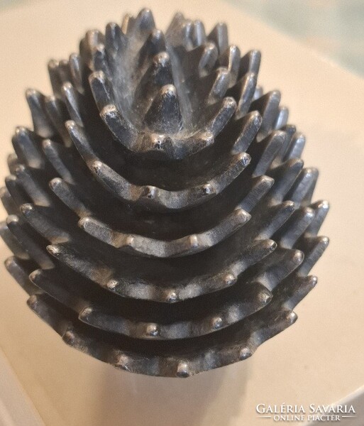 Walter Bosse stílusú retro fém sün, süni hamutartó a 60 évekből, 6 részes, teljes, szép állapotban