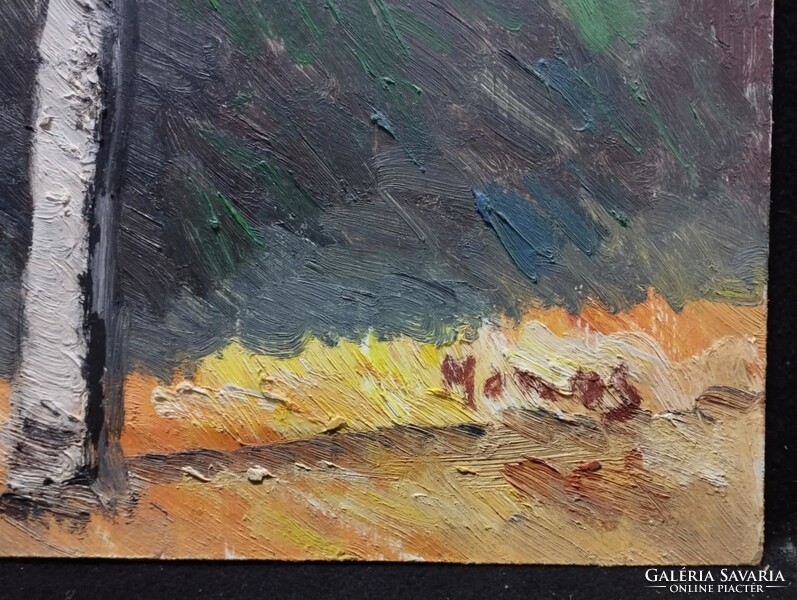 Monos József - Délutáni napsütés olaj, farost festmény 50x70 cm
