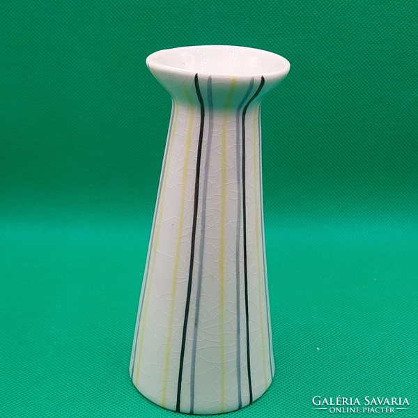 Retro Budapesti Zsolnay/ Budapest Porcelángyár kerámia csíkos váza