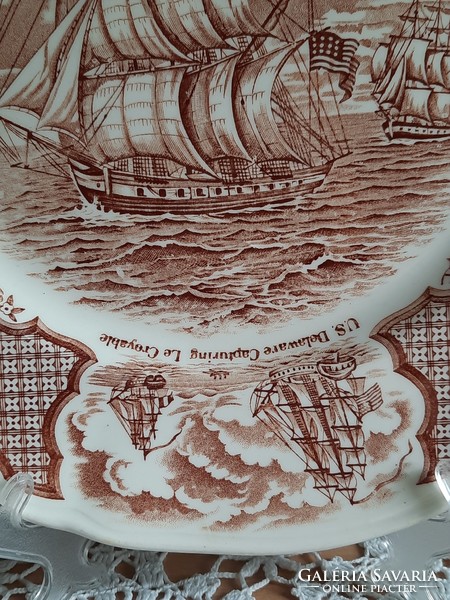 Staffordshire - Fair winds angol porcelánfajansz tányér - Friendship of Salem emléktányér