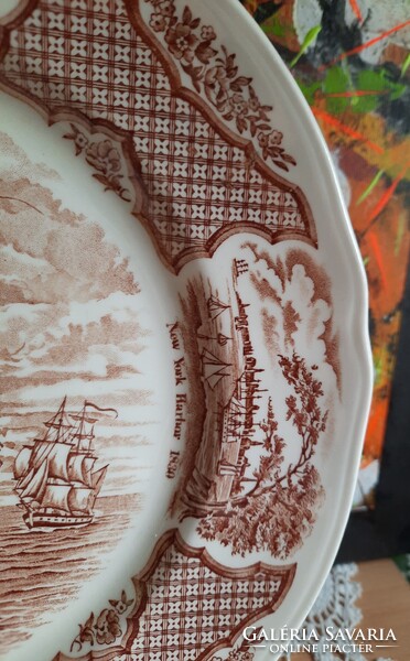 Staffordshire - Fair winds angol porcelánfajansz tányér - Friendship of Salem emléktányér