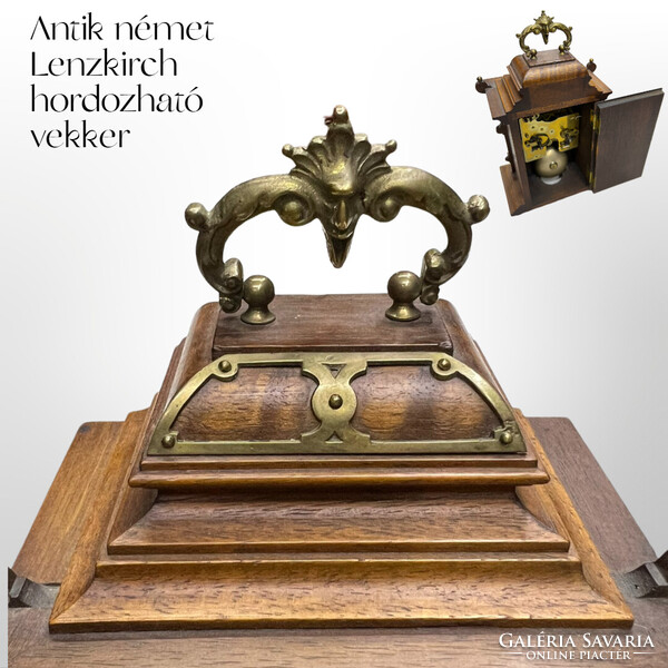 Antik Lenzkirch utazó- ébresztő - hintó óra