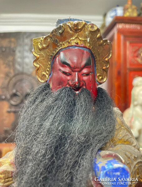 Csodálatos kínai faragott, antik szobor, keleti, ázsiai, japán