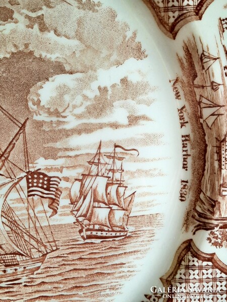 Staffordshire - Fair winds angol porcelánfajansz tányér - Friendship of Salem emléktányér