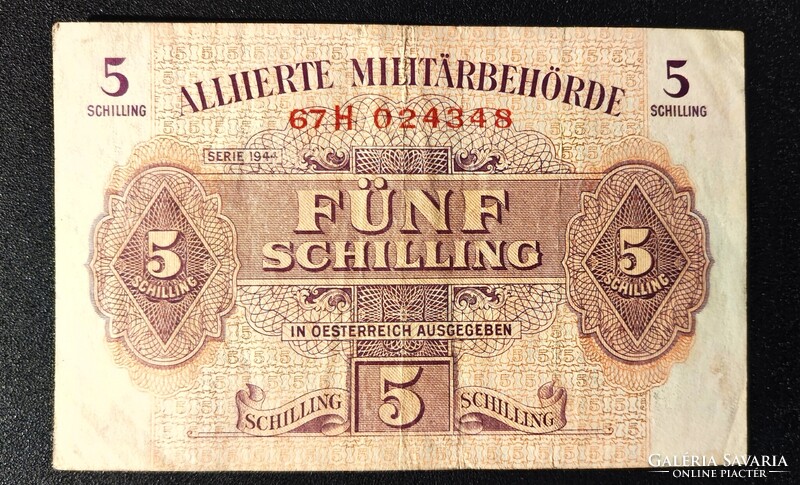 5 schilling - Ausztria, szövetséges megszállás (brit kiadás), 1944 (F+)