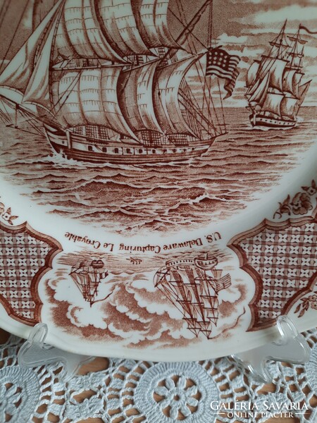 Staffordshire - Fair winds angol porcelánfajansz tányér - Friendship of Salem emléktányér