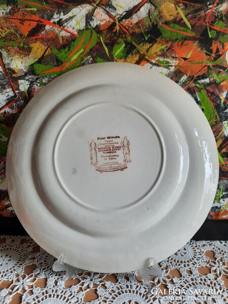 Staffordshire - Fair winds angol porcelánfajansz tányér - Friendship of Salem emléktányér